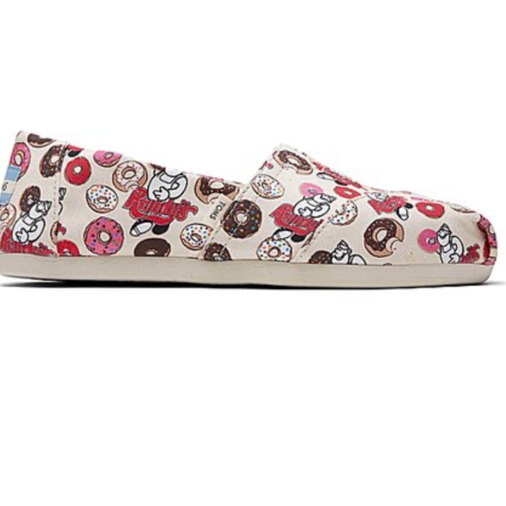 Tom’s Randy’s‎ Donuts Slip On Canvas Woman’s Shoes In The Color Natural NWT 12 - Picture 3 of 16